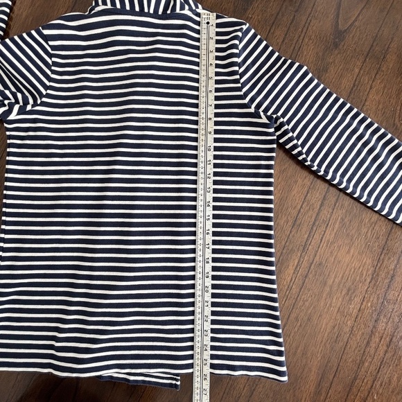 L.L. Bean blue and white stripe open cardigan 100% Supima cotton size M - Picture 11 of 12